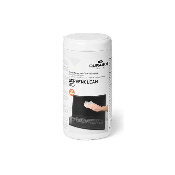 Durable Screenclean Box Wet Wipes Bio-degradable White (pack Of 100) 573602
