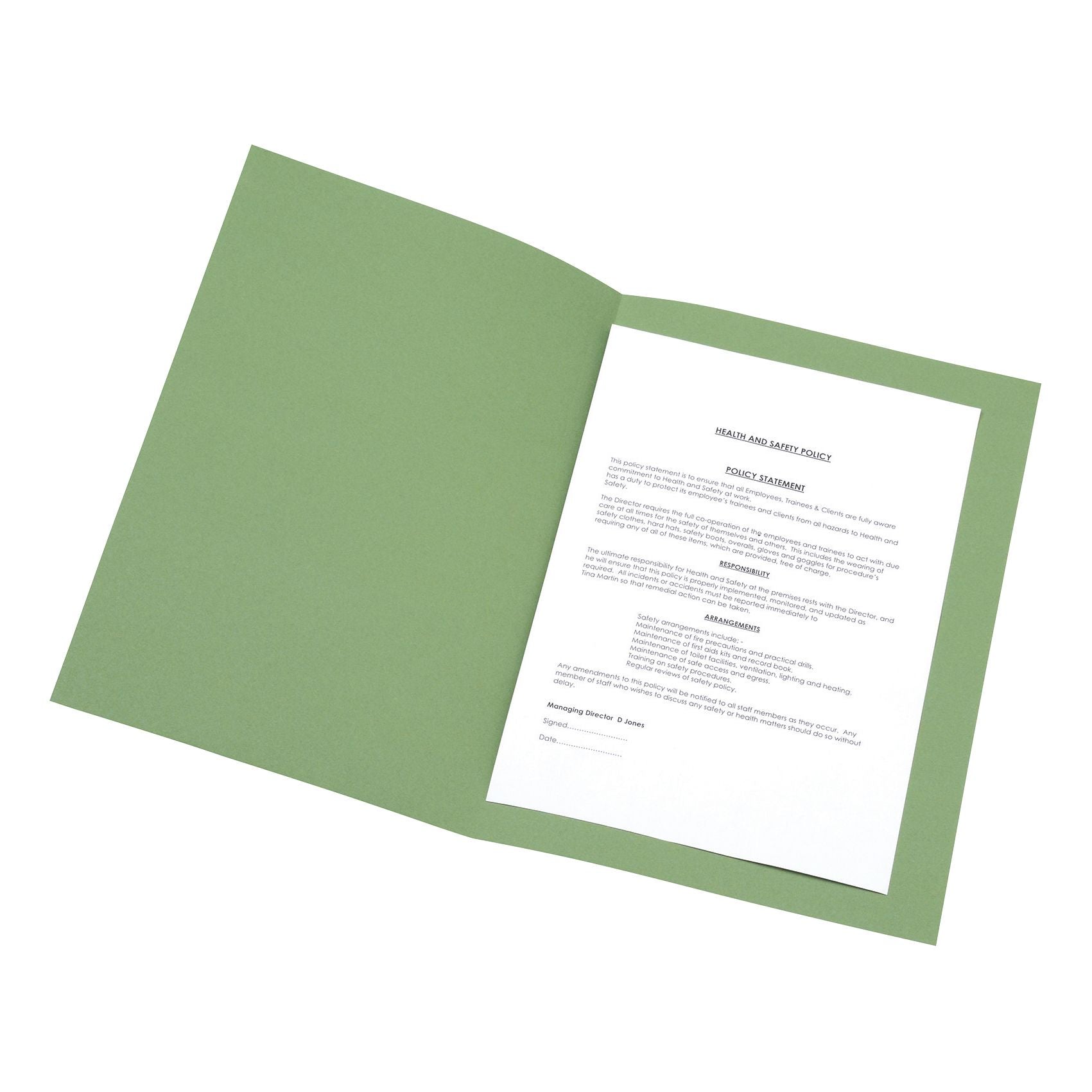5 Star Office Square Cut Folder Recycled 180gsm Foolscap Green - (Pack of 100)