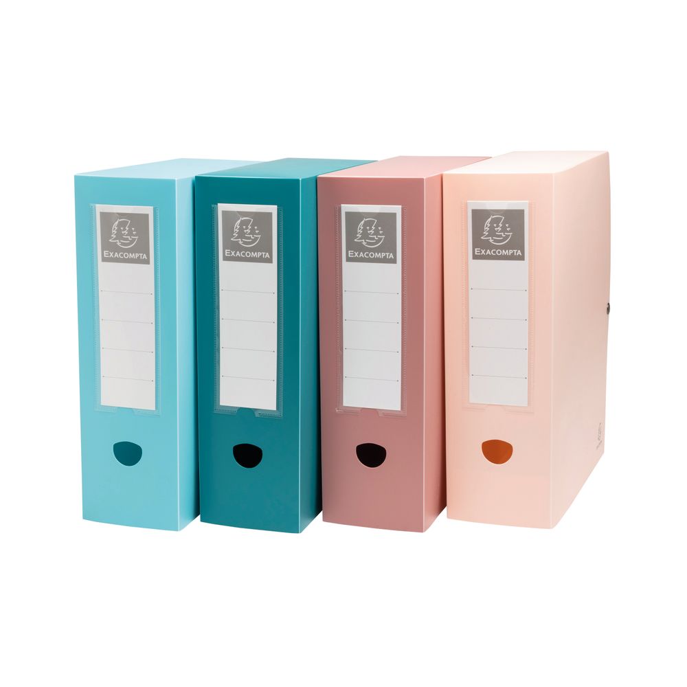 Exacompta Skandi Recycled Filing Box 100mm Spine A4 Assorted – (Pack of 4)