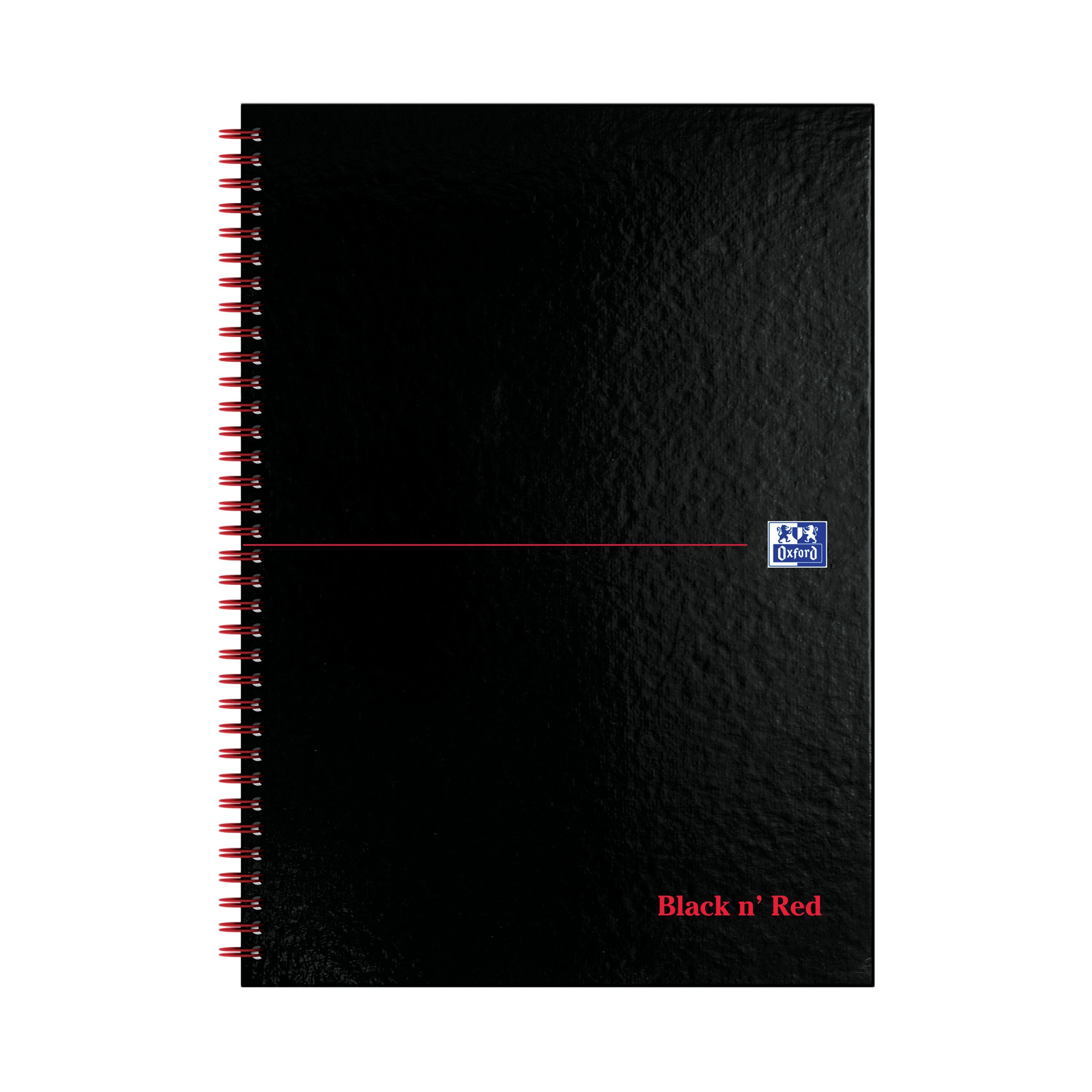 Black N Red Wirebound Ruled Perforated Hardback Notebook A4 – (Pack of 5)