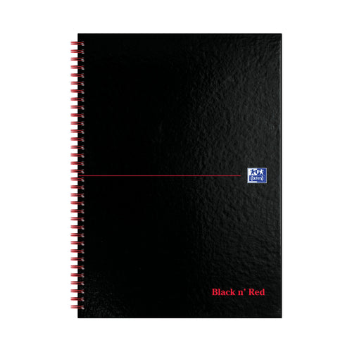 Black N Red Wirebound Ruled Perforated Hardback Notebook A4 – (Pack of 5)