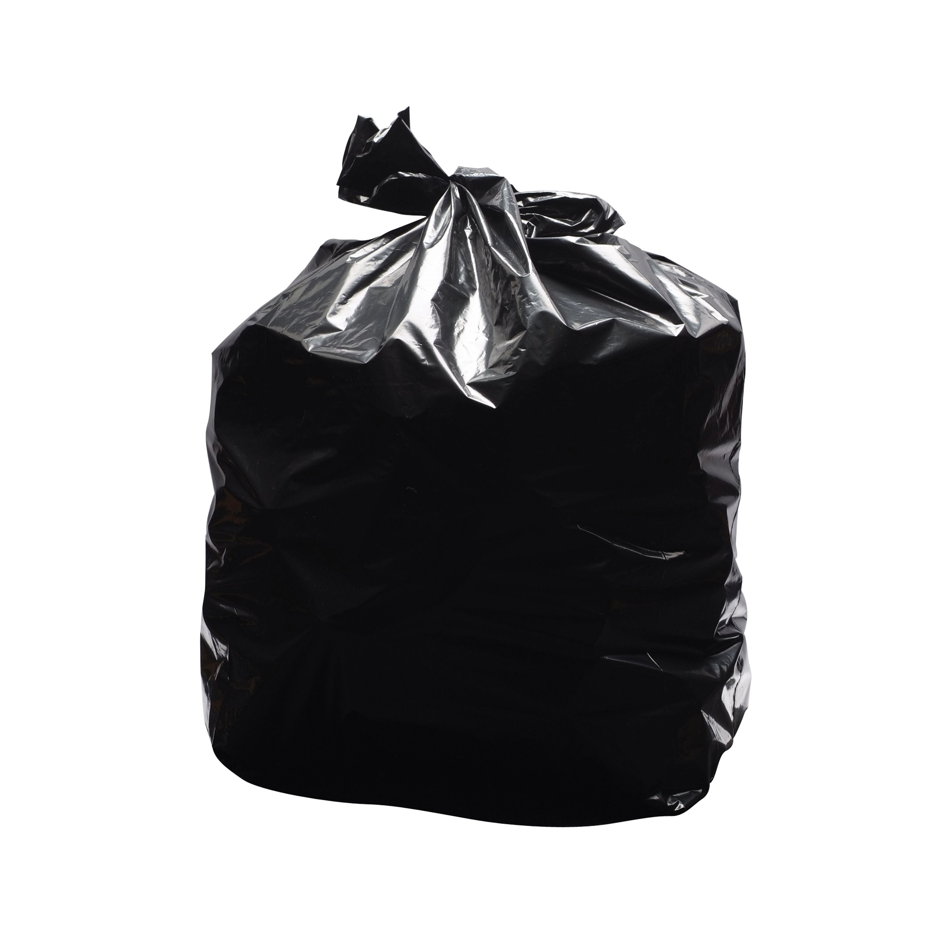 2WORK Light Duty Refuse Sack Black 457x725x950mm – (Pack of 200)