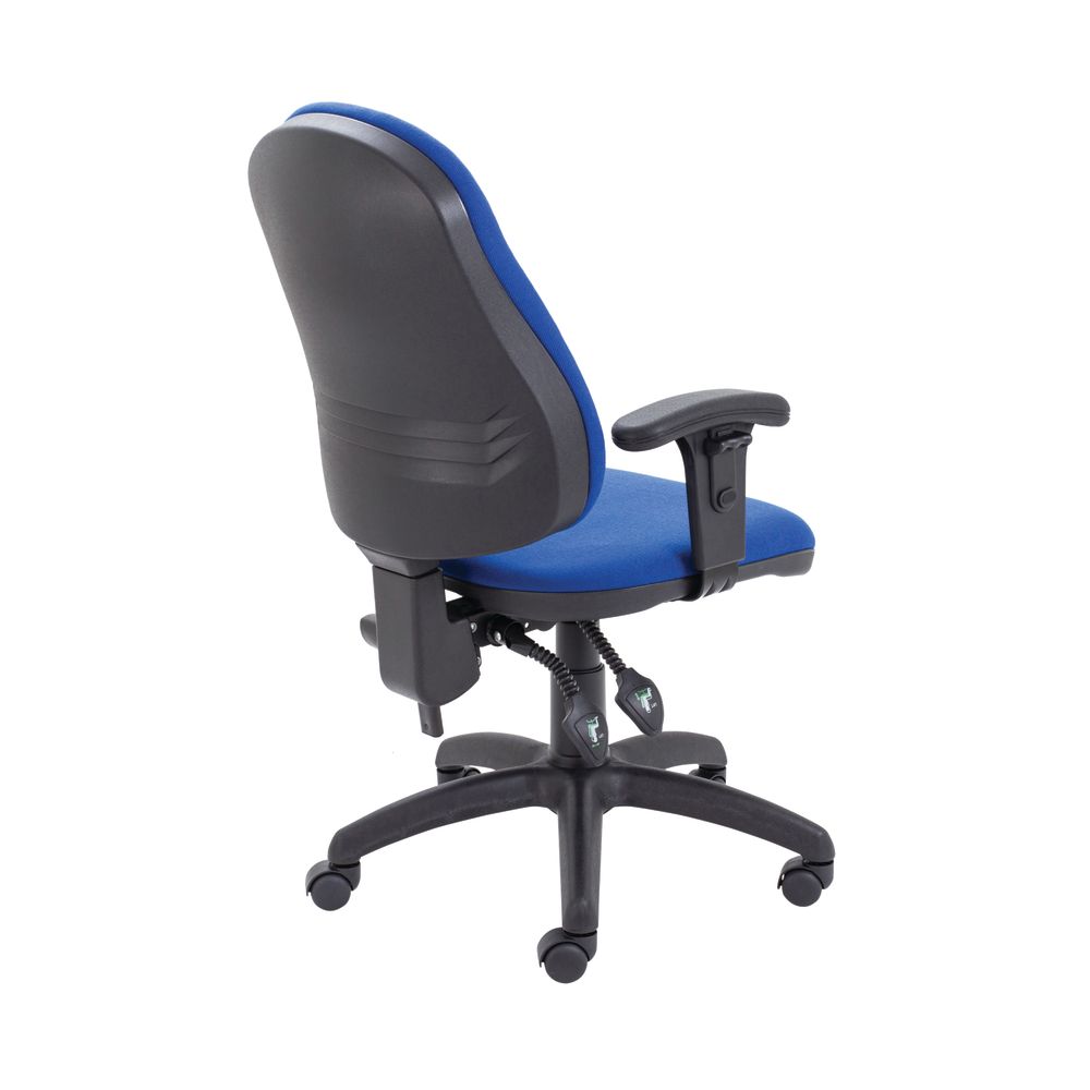 First High Back Operator Chair With T-adjustable Arms 640x640x985-1175mm Blue Kf839245