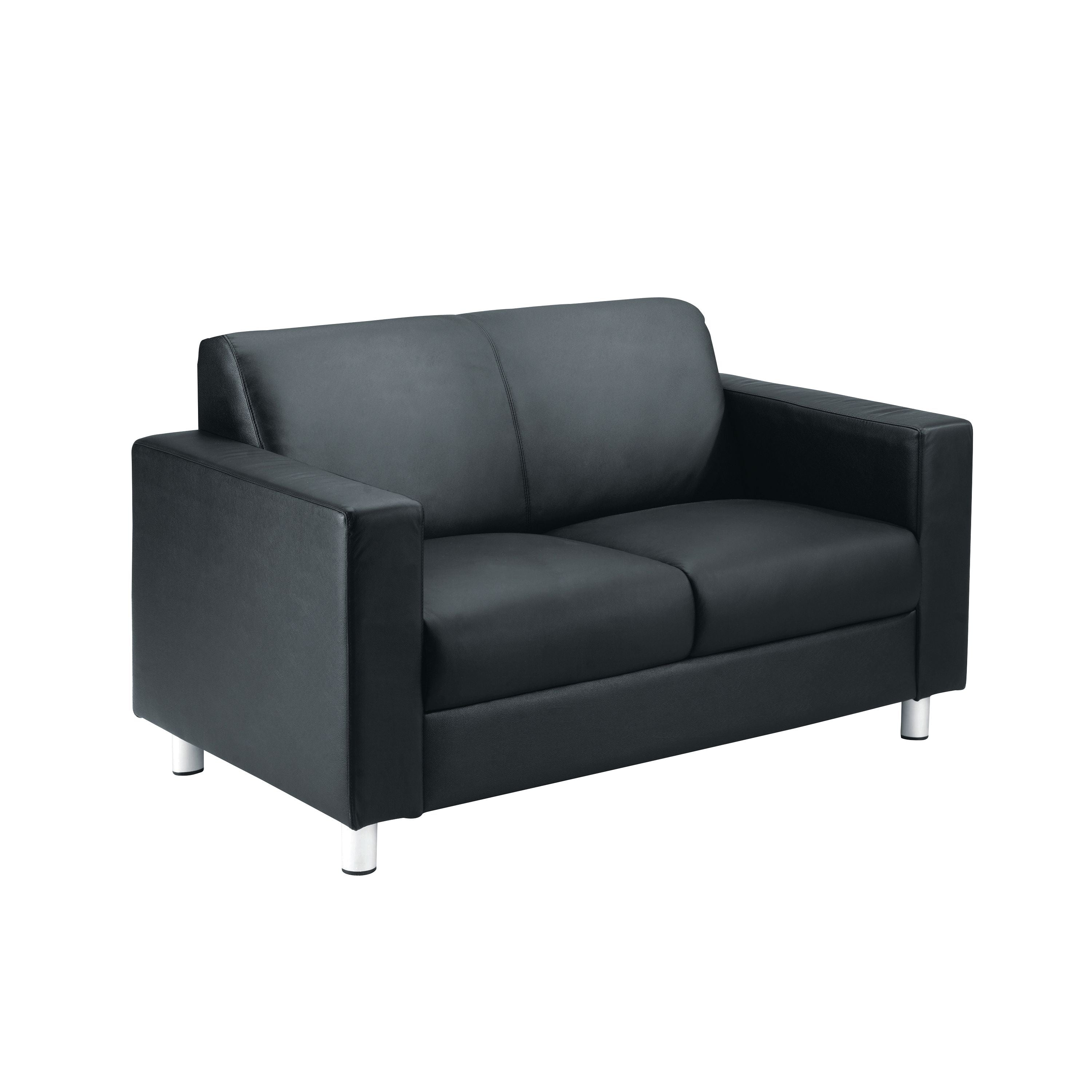 Avior Executive Reception 1340x740x810mm Sofa Leather Faced Black Kf03530