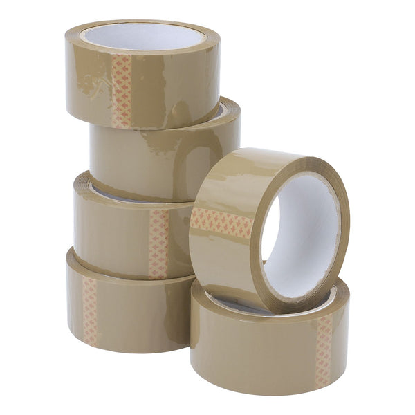 5 Star Packaging Tape 48mmx66m Buff  (Pack of 6)