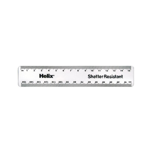 Helix Shatter Resistant Ruler 15cm Clear – (Pack of 50)