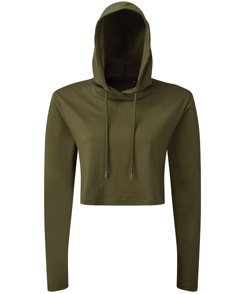 Tri Dri Women's Cropped Hooded Long Sleeve T-Shirt - TR088