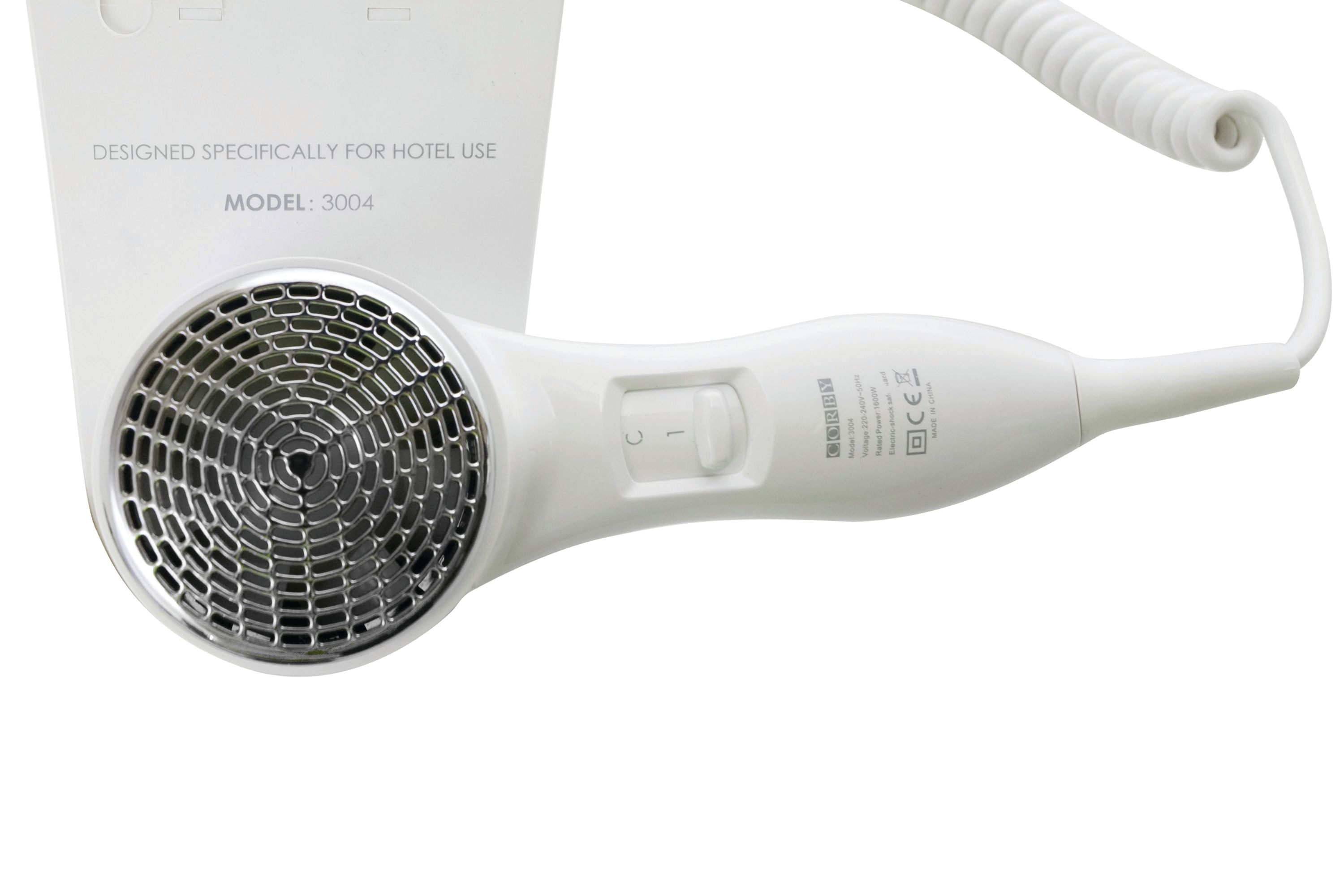 Corby of Windsor Kendal 1600 Wall Mounted Hair Dryer With Integrated Shaver Socket White 3004