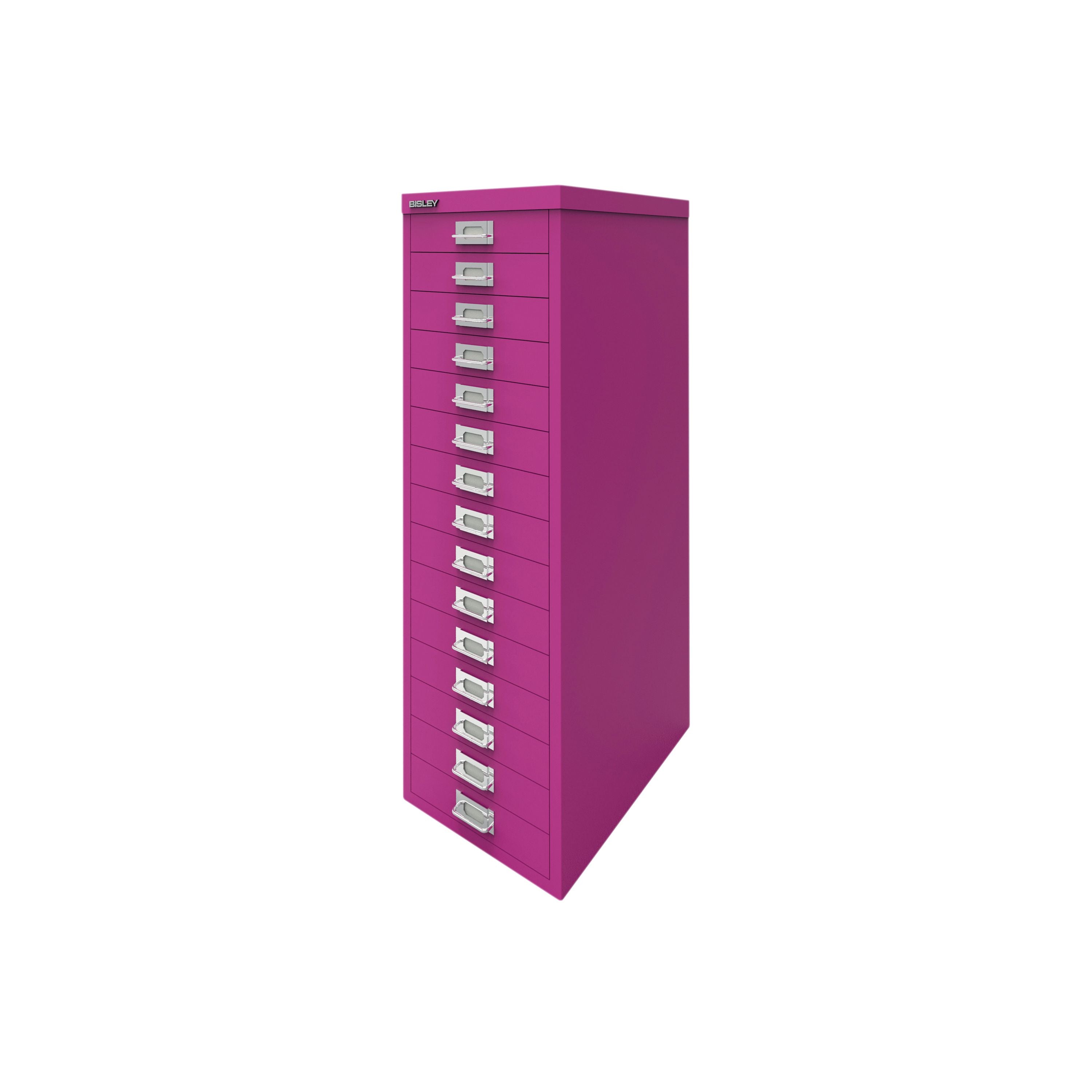Bisley 15 Multidrawer Cabinet 279x380x860mm Fuchsia By78743