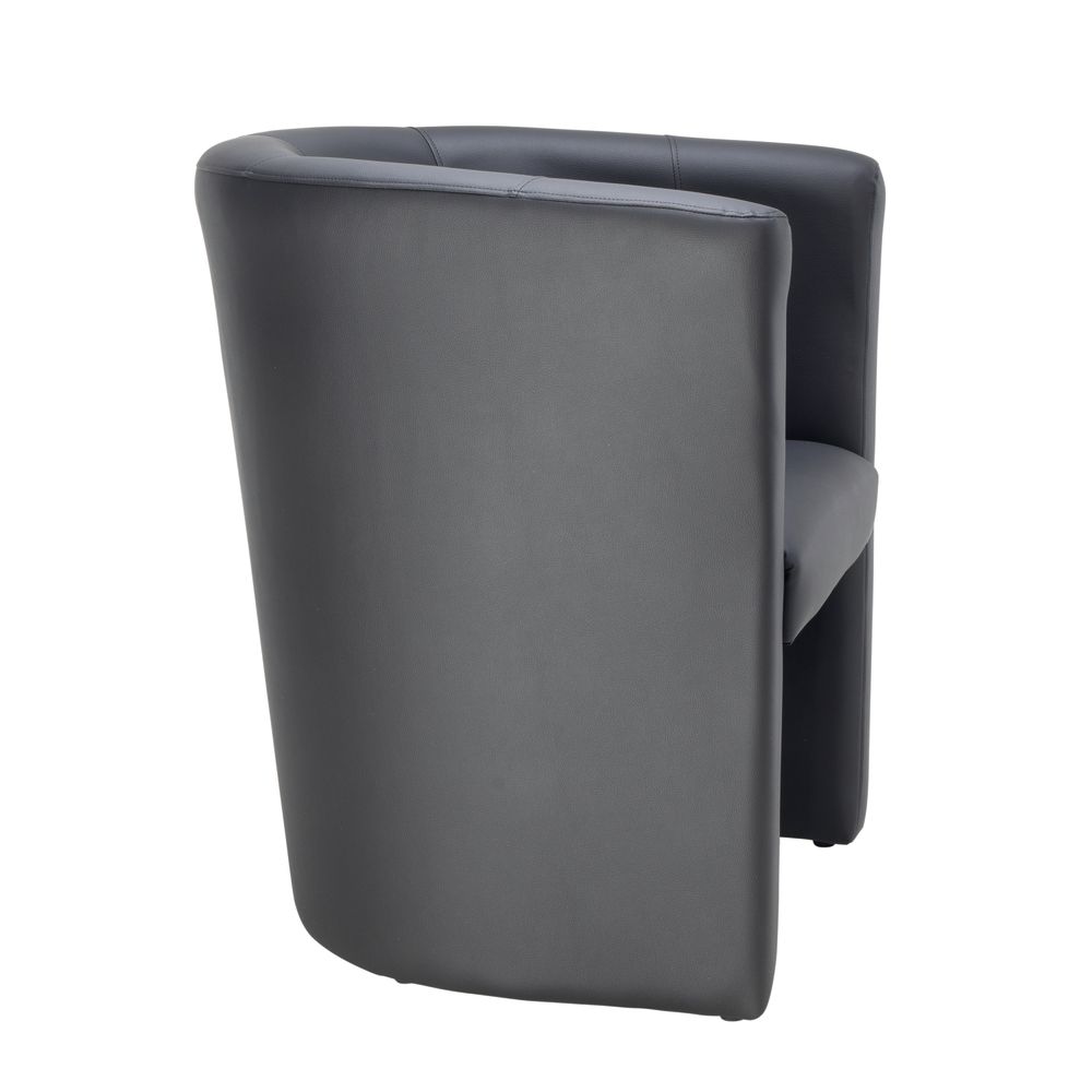First Tub Chair Leather Look Black Kf74899
