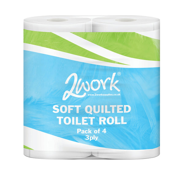 2WORK Luxury Quilted Toilet Roll 3-ply 170 Sheets  (Pack of 40)