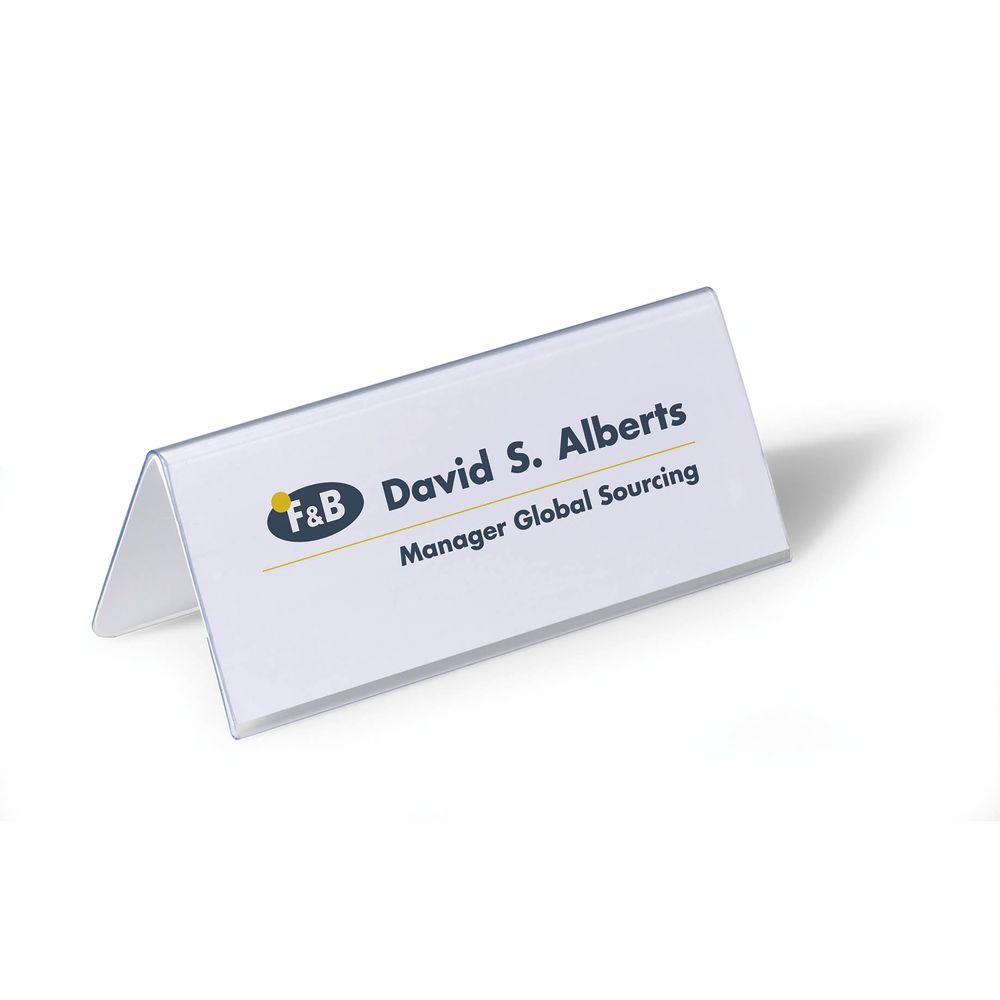 Durable Table Place Name Holder 61x150mm Clear (pack Of 25) 8050