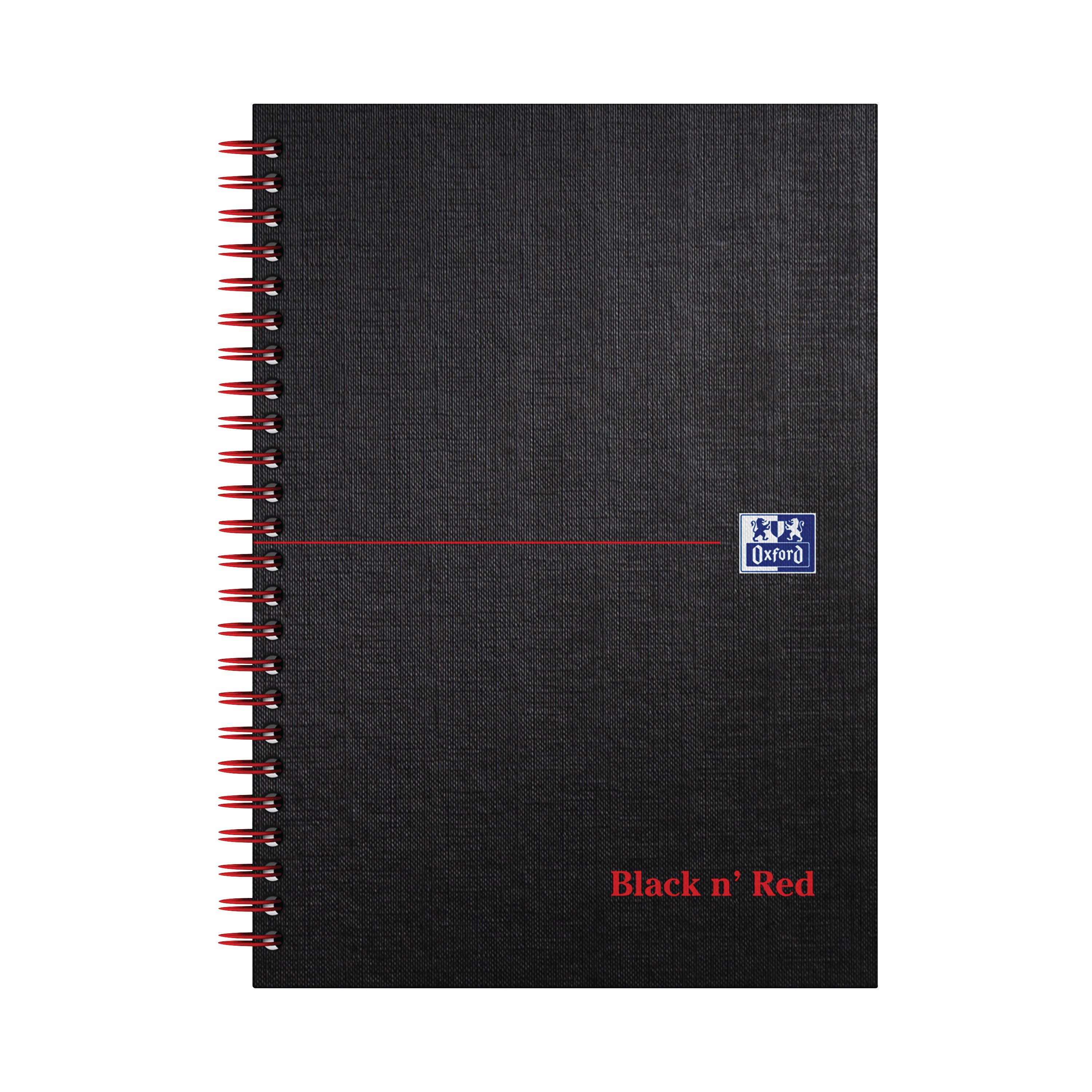 Black N Red Wirebound Ruled Hardback Notebook 140 Pages A5 – (Pack of 5)