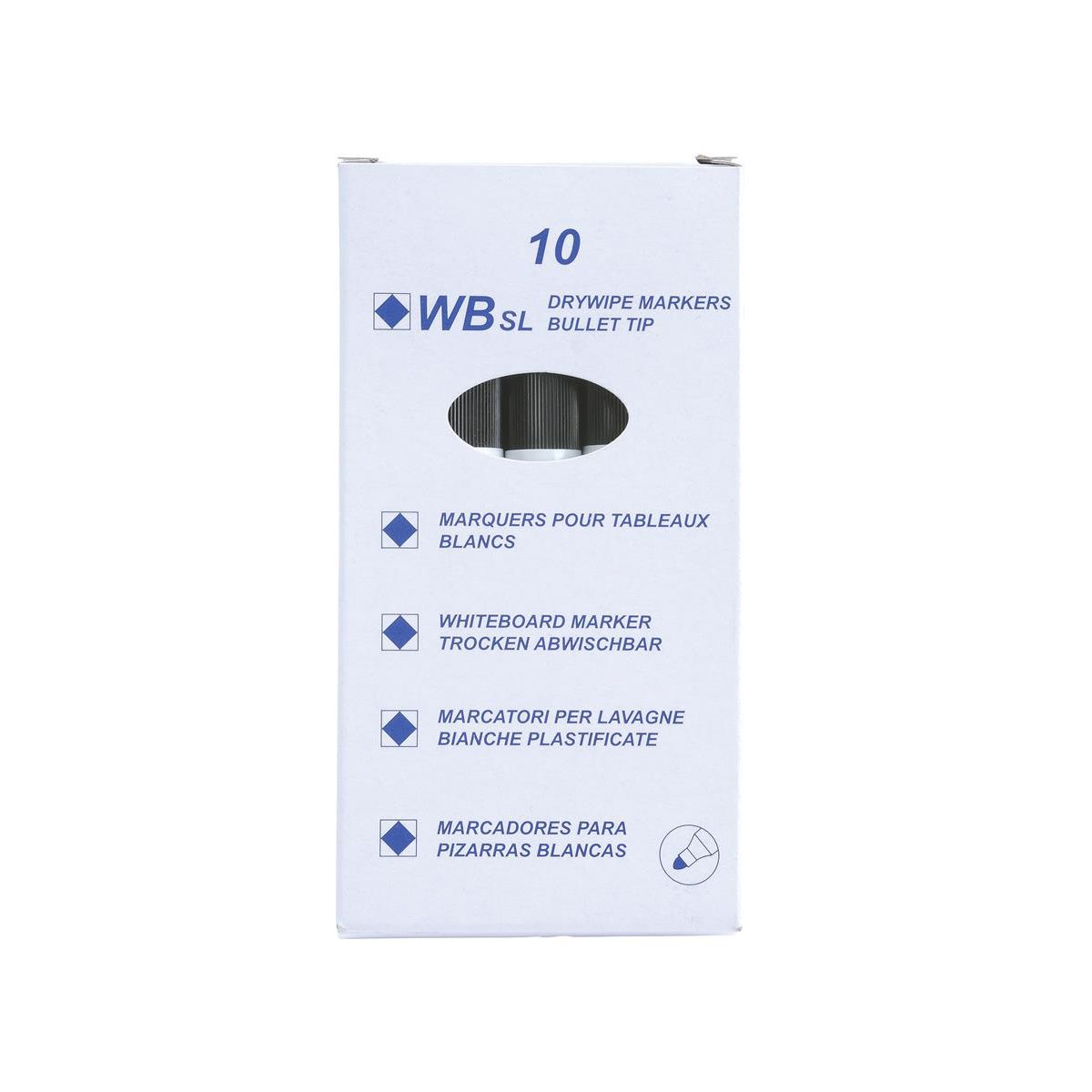 5 Star Strategy SL Dry Wipe Markers Bullet Tip Black – (Pack of 10)