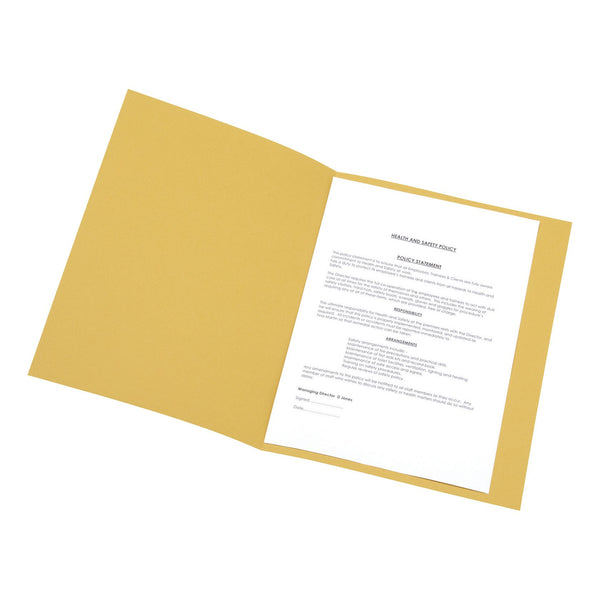 5 Star Office Square Cut Folder Recycled 250gsm A4 Yellow - (Pack of 100)