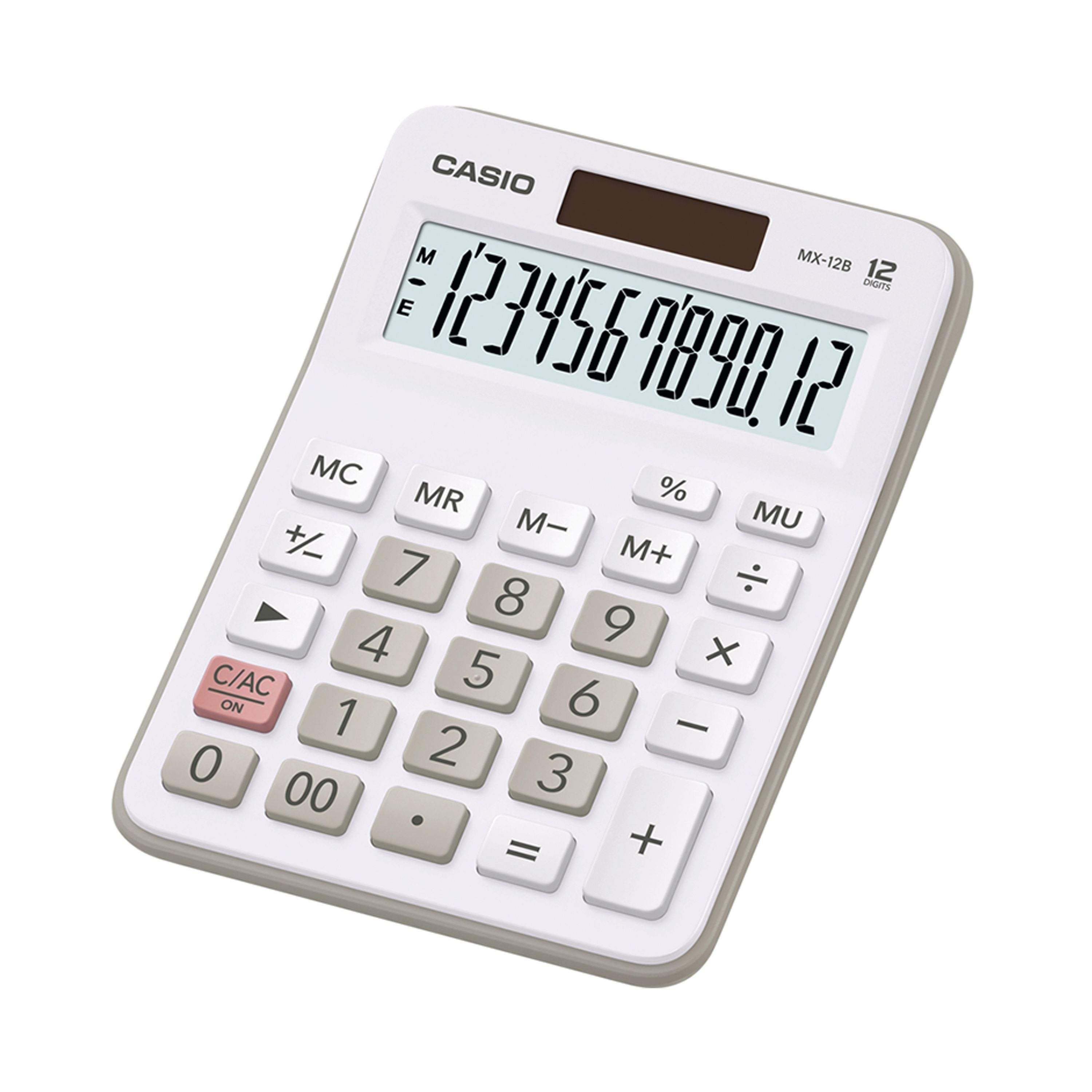 Casio Mx-12b 12 Digit Desktop Calculator Large Lc Display White Mx-12b-we