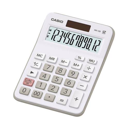 Casio Mx-12b 12 Digit Desktop Calculator Large Lc Display White Mx-12b-we