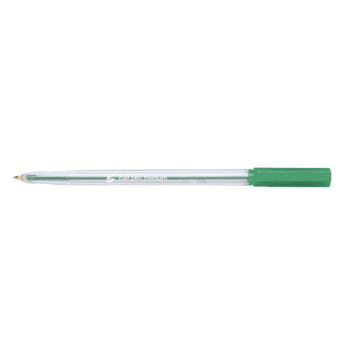 5 Star Office Ball Pen Clear Barrel Medium 1mm Tip 0.7mm Line Green – (Pack of 20)