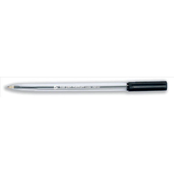 5 Star Office Ball Pen Clear Barrel Medium 1.0mm Tip 0.7mm Line Black  (Pack of 50)