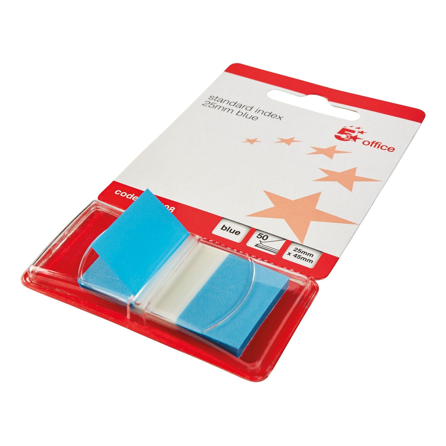 5 Star Office Standard Index Flags 25x45mm Blue - (Pack of 5)
