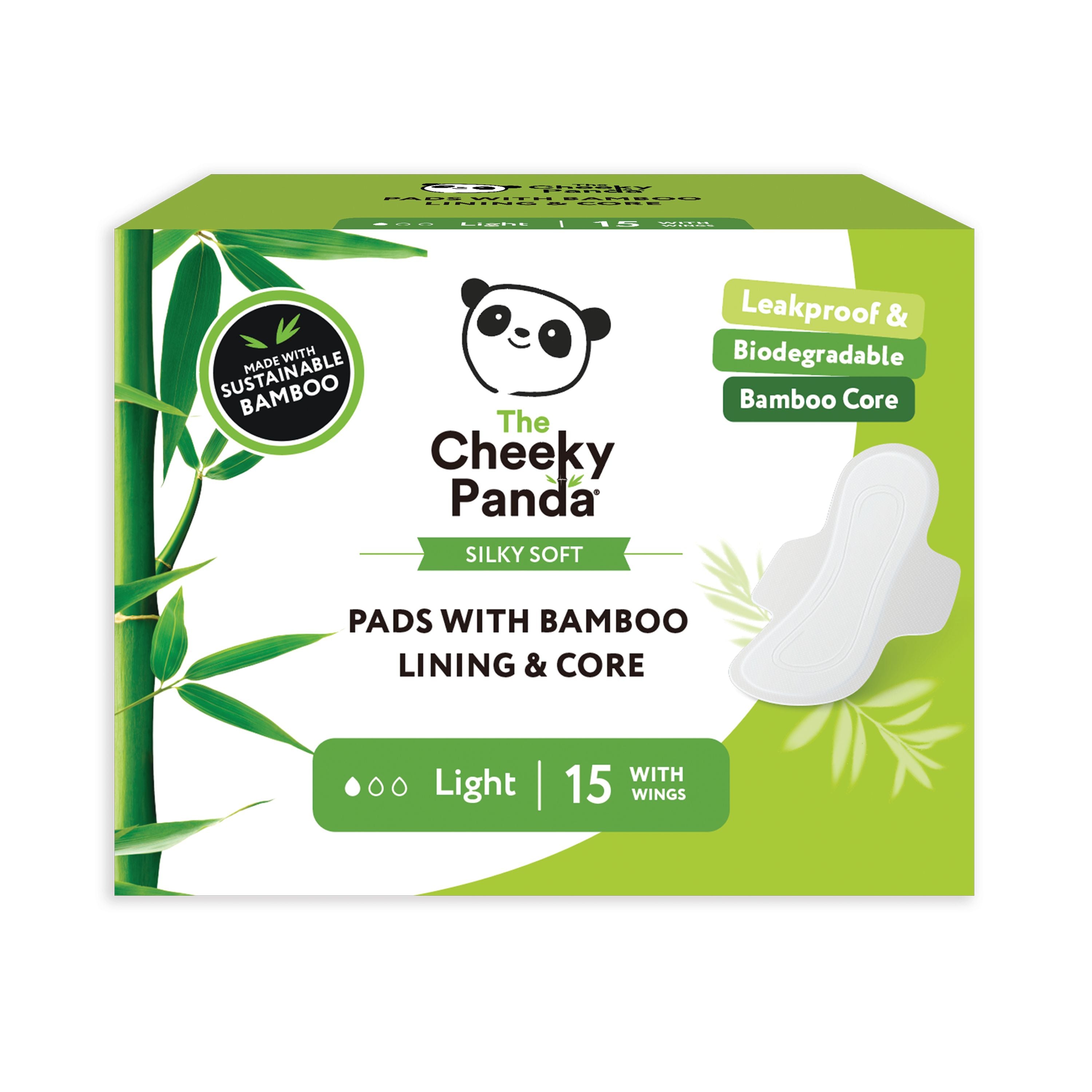 Cheeky Panda Pads With Bamboo Lining Core Light  (Pack of 6)