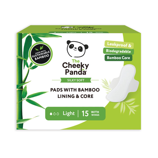 Cheeky Panda Pads With Bamboo Lining Core Light  (Pack of 6)
