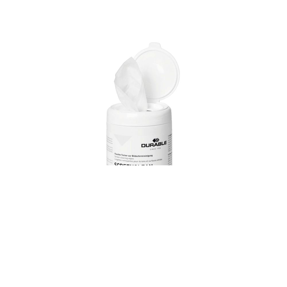 Durable Screenclean Box Wet Wipes Bio-degradable White (pack Of 100) 573602