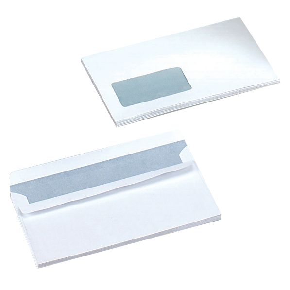 5 Star Office Envelopes Wallet Self Seal Window 90gsm DL 220x110mm White - (Pack of 500)