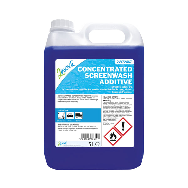 2WORK Screen Wash Additive Concentrated Formula 5 Litre