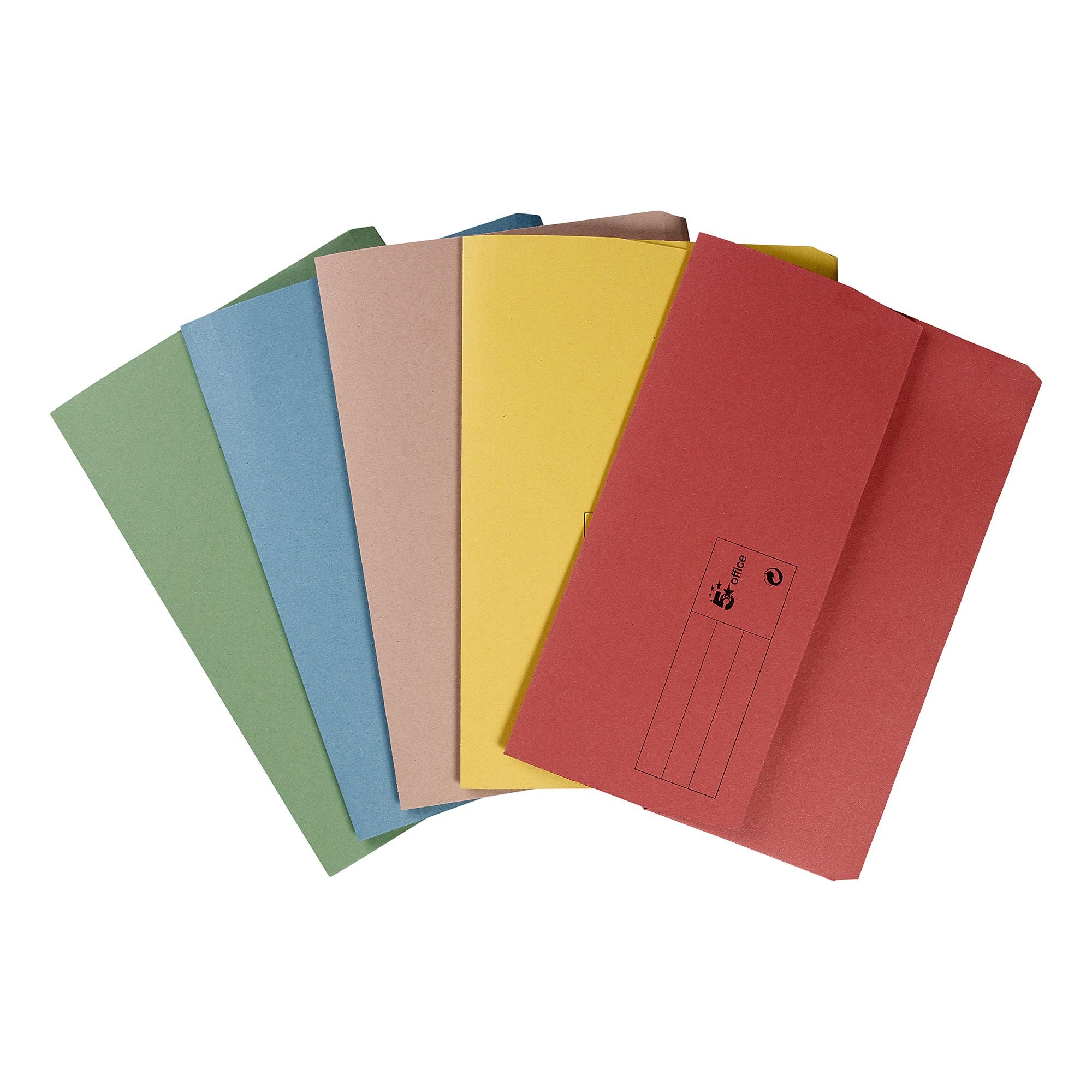 5 Star Office Document Wallet Half Flap 285gsm Recycled Capacity 32mm A4 Green â€“ (Pack of 50)