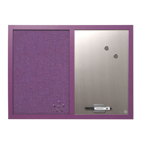 Bi-office Essentials Fabric Silver Finish Board Purple Frame 60x45cm Mx04330418