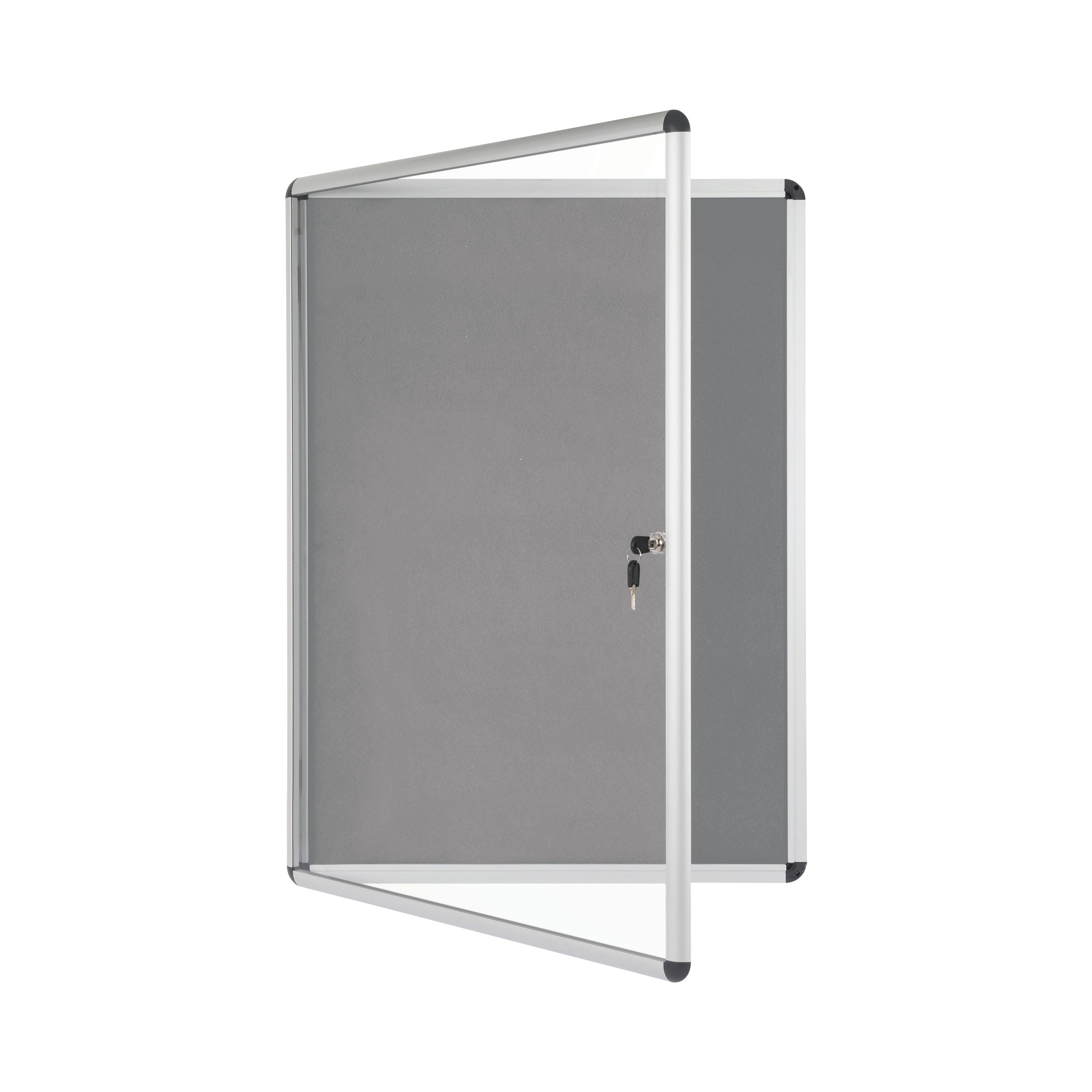 Bi-office Enclore Felt Indoor Lockable Glazed Case 720x981x35mm Grey Vt630103150