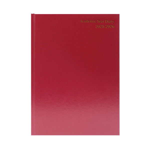 5 Star Academic Diary Week To View A5 Burgundy 2025-2026 Kf3a5abg25