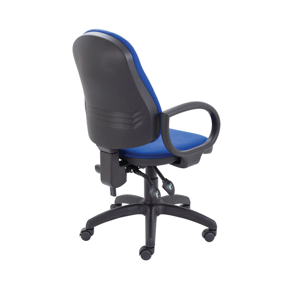 First High Back Operator Chair With Fixed Arms 640x640x985-1175mm Blue Kf839243