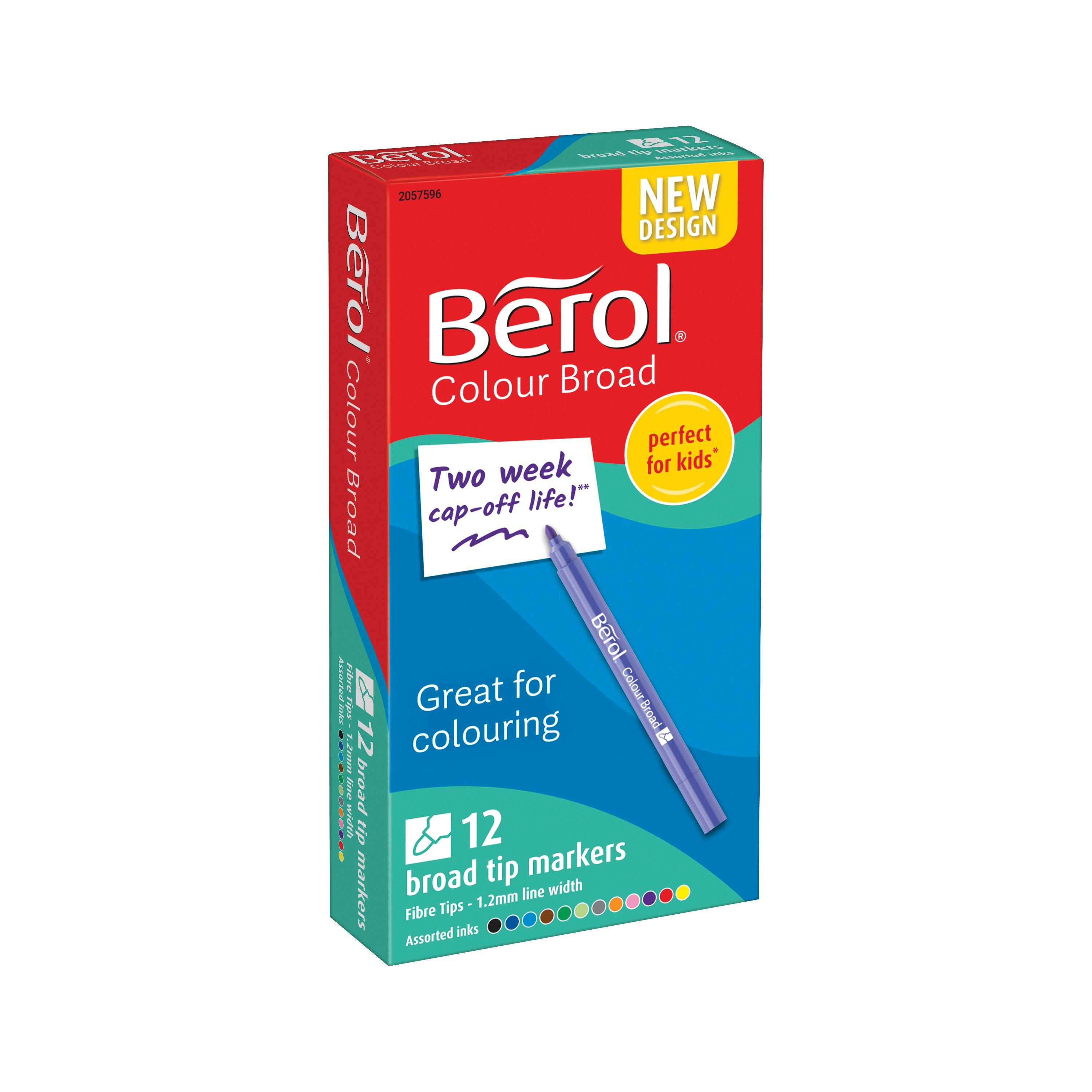 Berol Colour Broad Pen Water Based Ink Assorted – (Pack of 12)