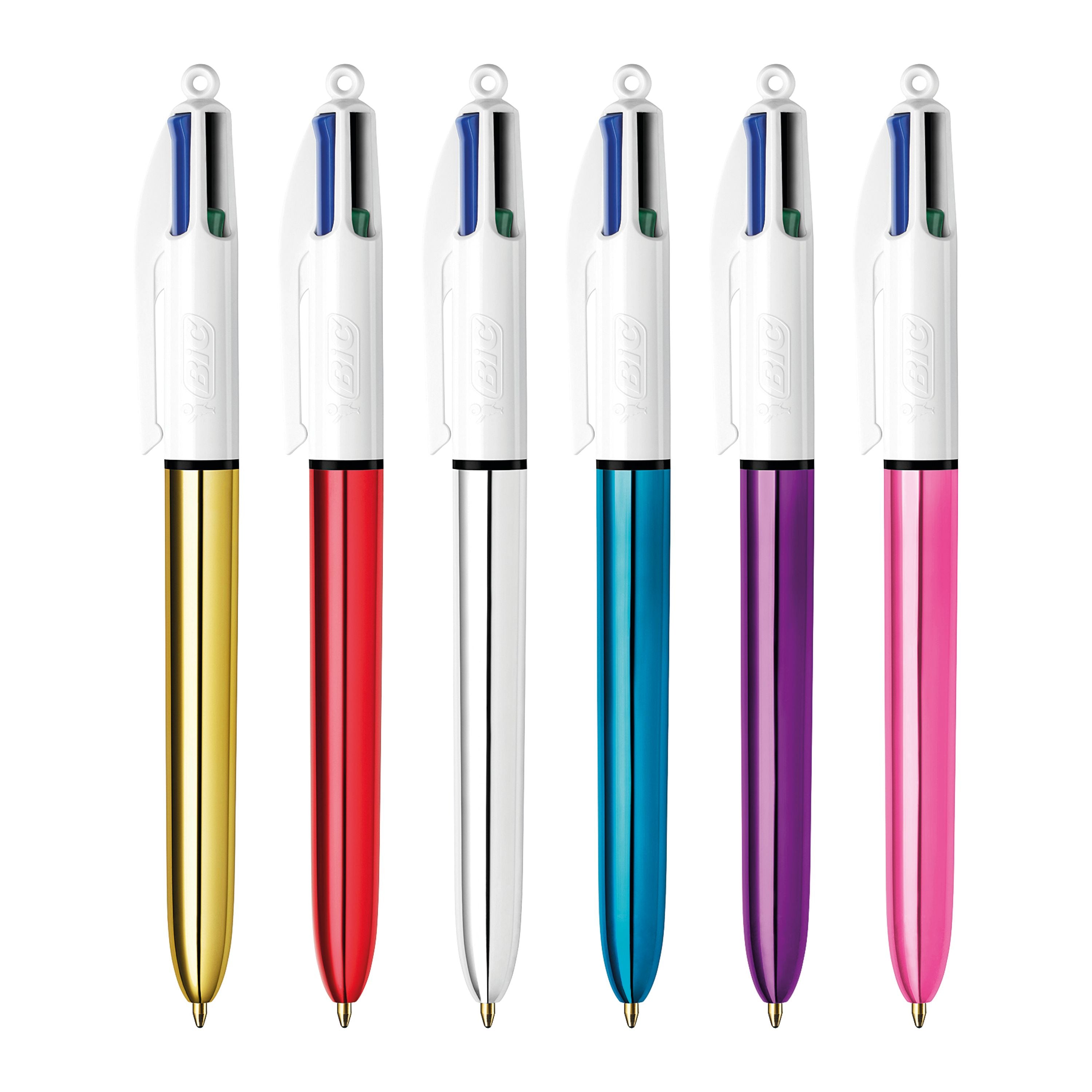BIC 4 Colours Ballpoint Pens Medium Point Assorted – (Pack of 12)