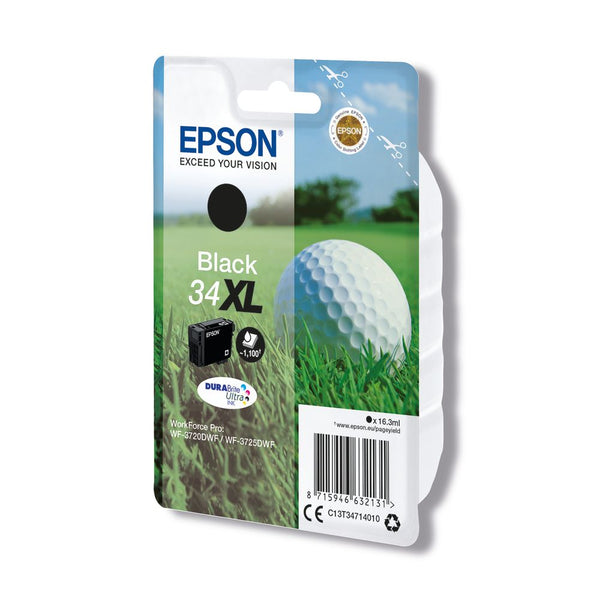 Epson 34xl Golf Ball Durabrite Ultra Ink Cartridge High Yield Black C13t34714010