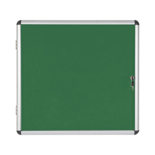 Bi-office Enclore Display Case Green Felt Acrylic Aluminium Frame 15xa4 Vt640102150