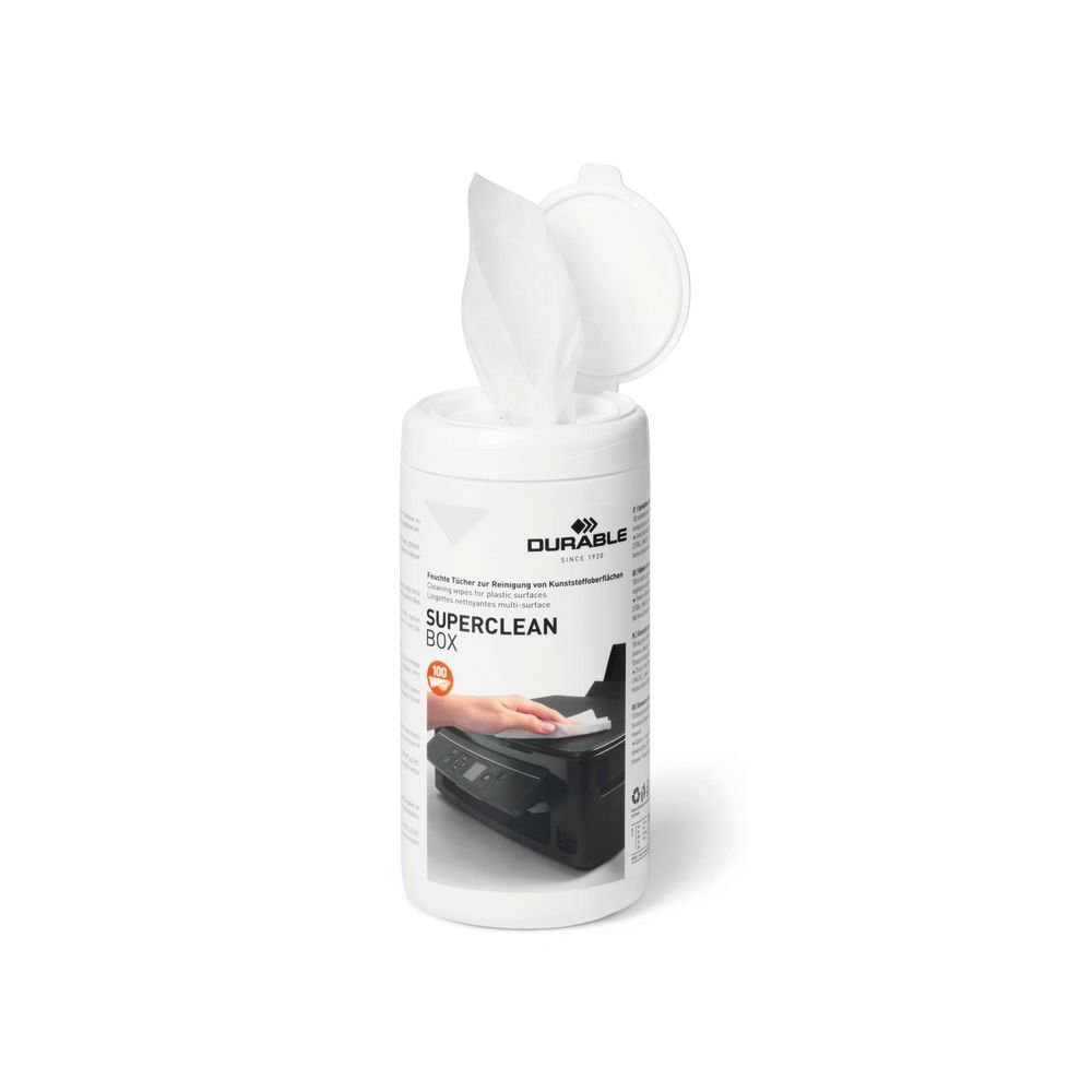 Durable Superclean Box Cleaning Wipes For Plastic Surfaces (pack Of 100) 570802