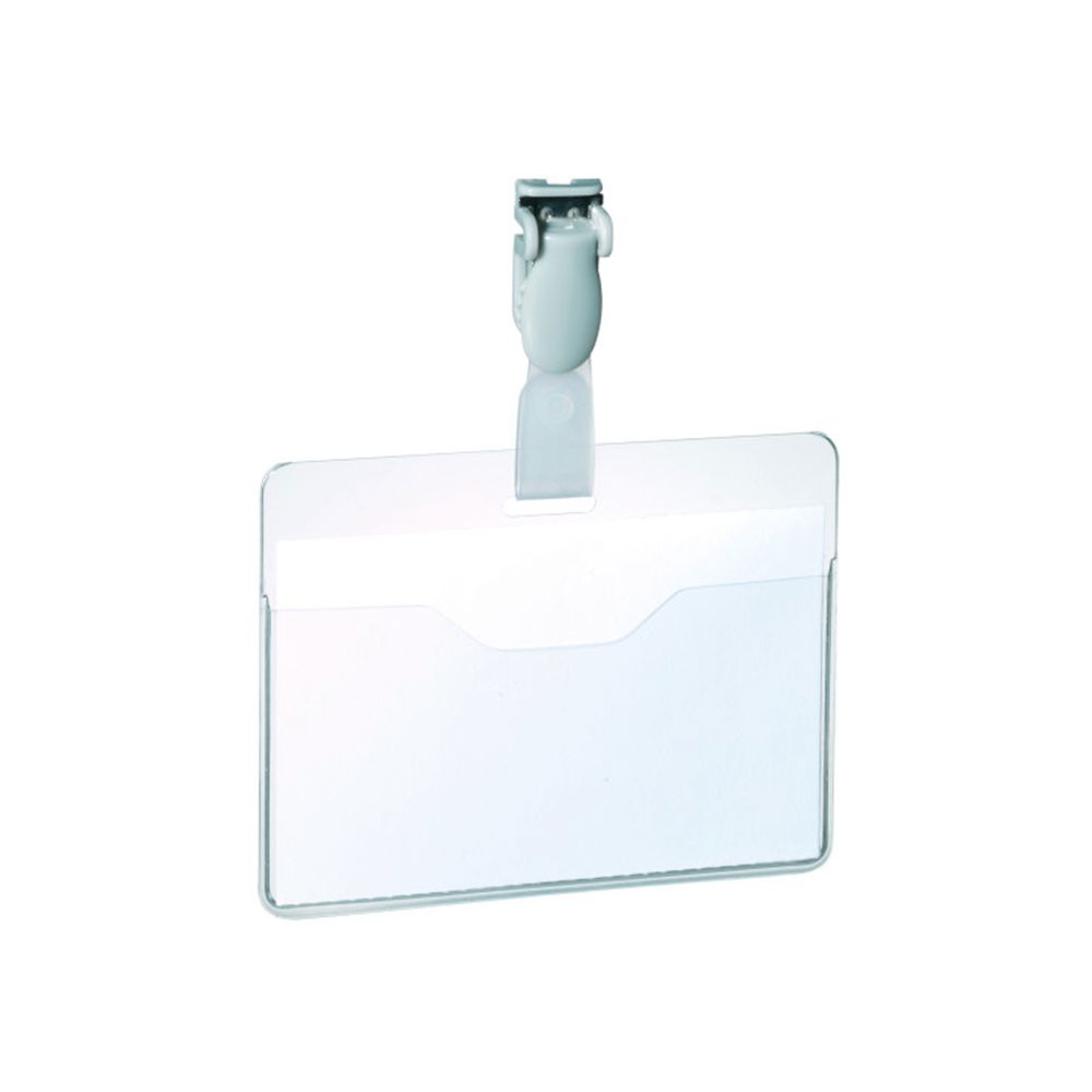 Durable Visitor Badge With Rotating Clip Strap 60x90mm Clear (pack Of 25) 8147/19