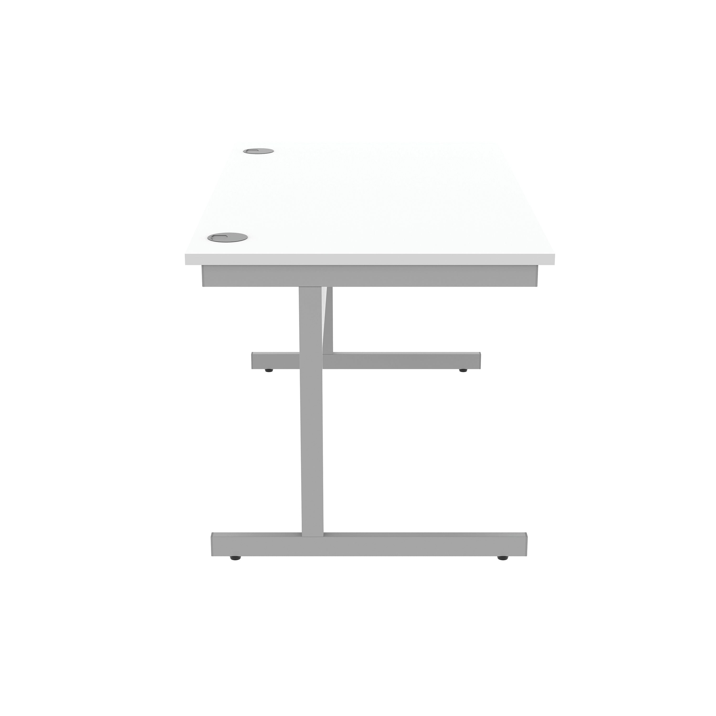 Astin Rectangular Single Upright Cantilever Desk 1400x800x730mm Arctic White/arctic White Kf803617