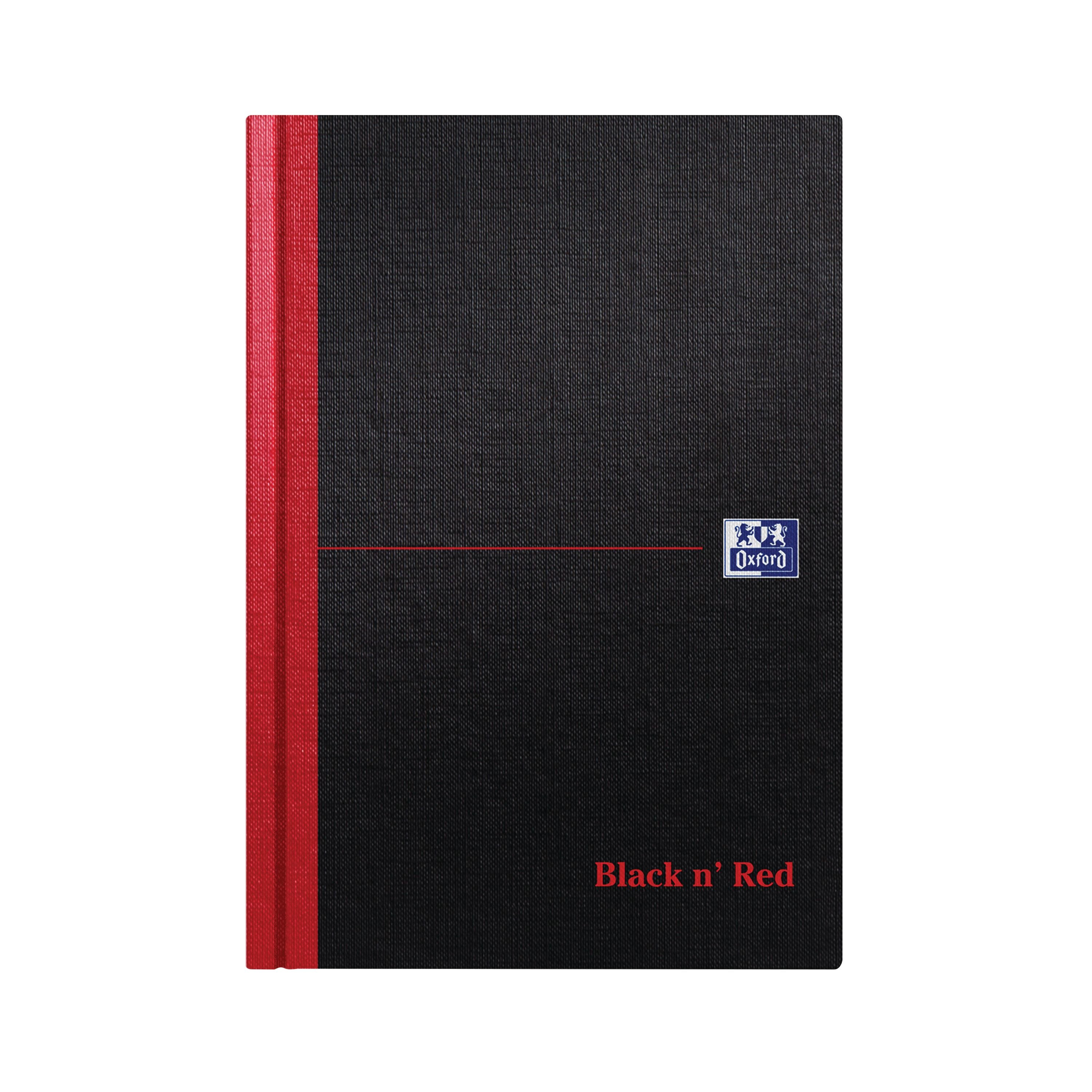 Black N Red Casebound Hardback Notebook 192 Pages A5 – (Pack of 5)