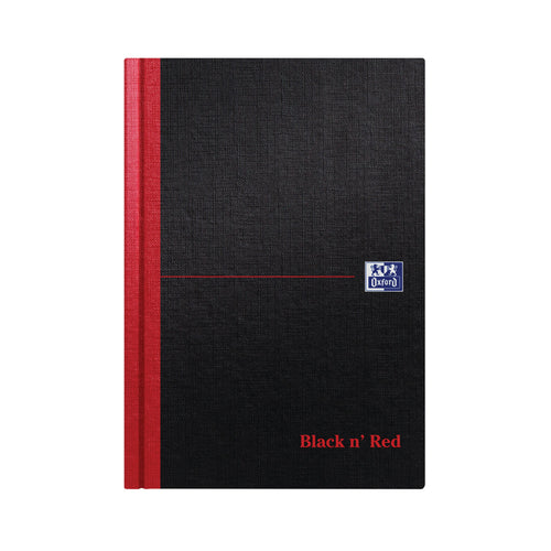 Black N Red Casebound Hardback Notebook 192 Pages A5 – (Pack of 5)
