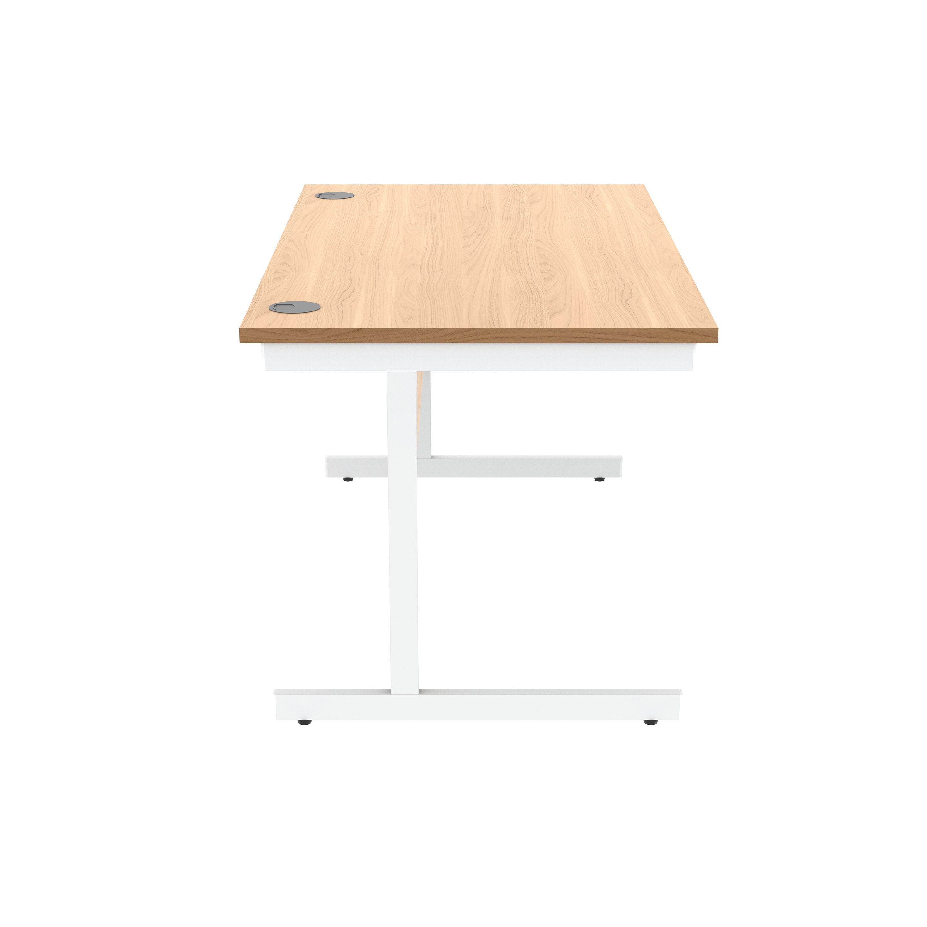 Astin Rectangular Single Upright Cantilever Desk 1400x800x730 Norwegian Beech/arctic White Kf824343