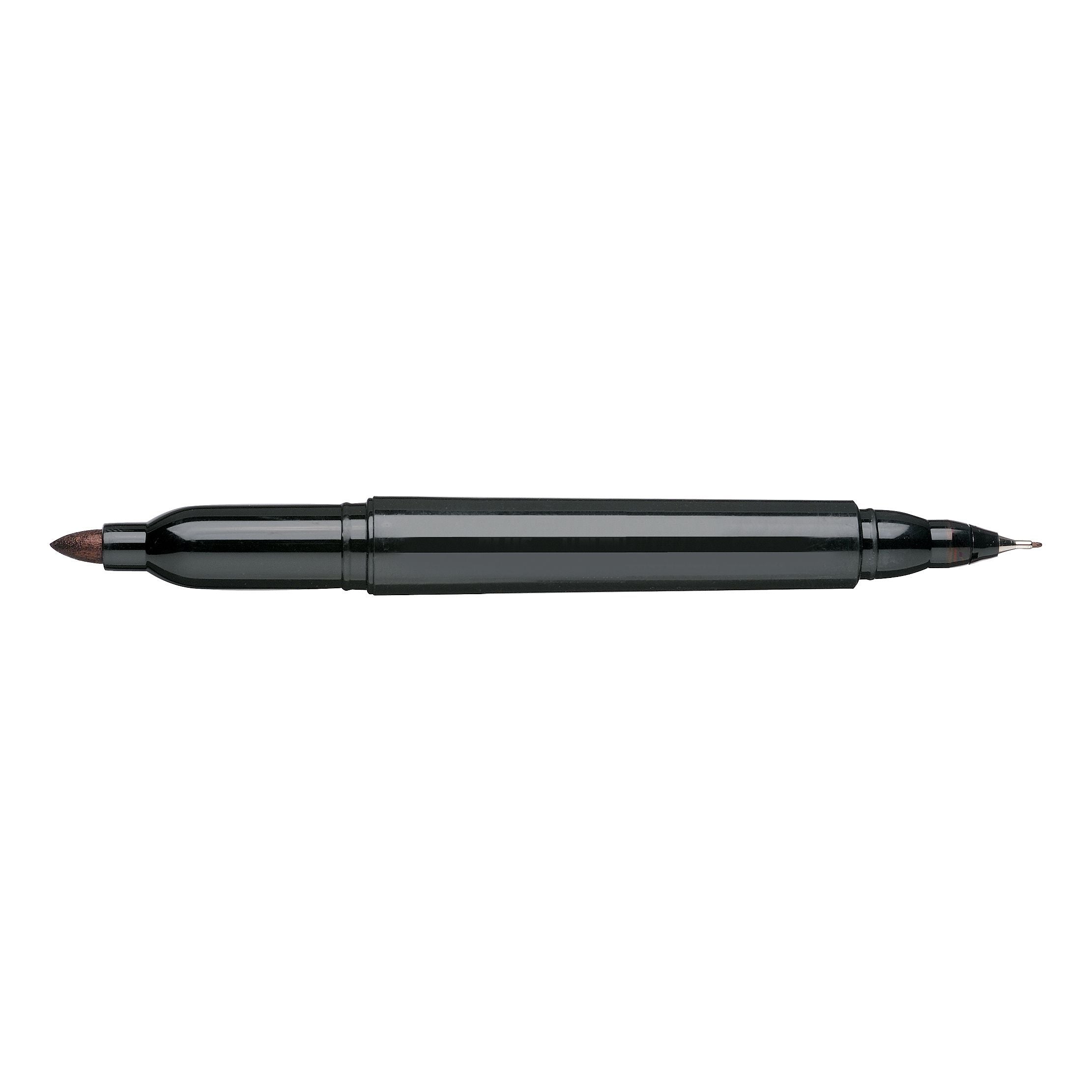 5 Star Twin Tip Permanent Marker 1.5mm And 0.4mm Line Black – (Pack of 12)
