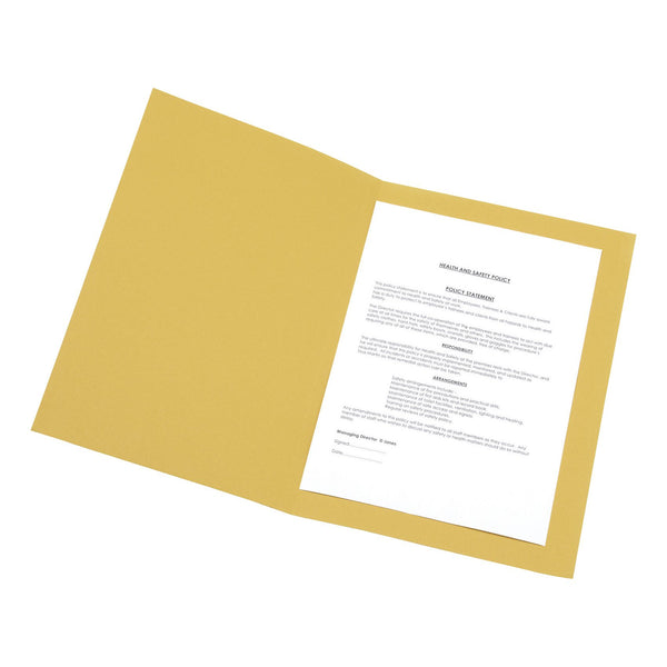 5 Star Office Square Cut Folder Recycled 180gsm Foolscap Yellow - (Pack of 100)