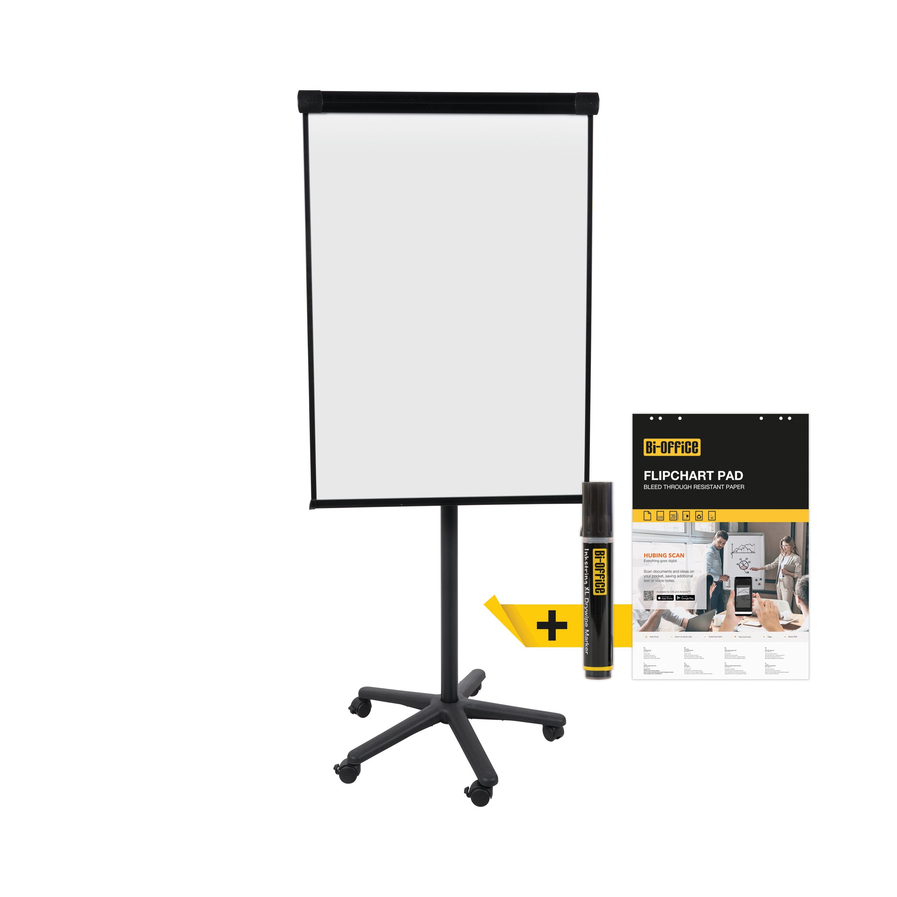 Bi-office Classic Magnetic Mobile Easel Black Structure 70x100cm Ea4806185