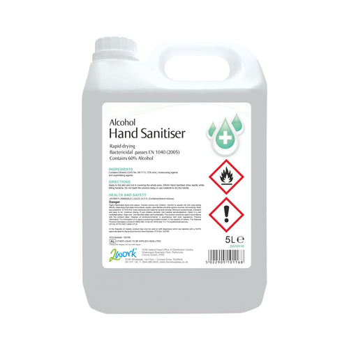 2work Alcohol Hand Sanitiser 5 Litre (pack Of 2) 2w10116