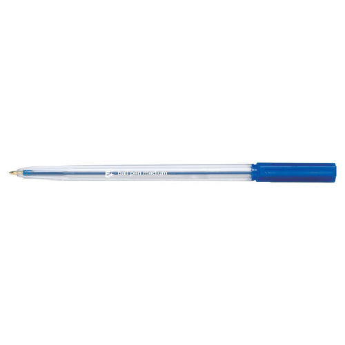 5 Star Office Ball Pen Clear Barrel Medium 1mm Tip 0.7mm Line Blue – (Pack of 20)