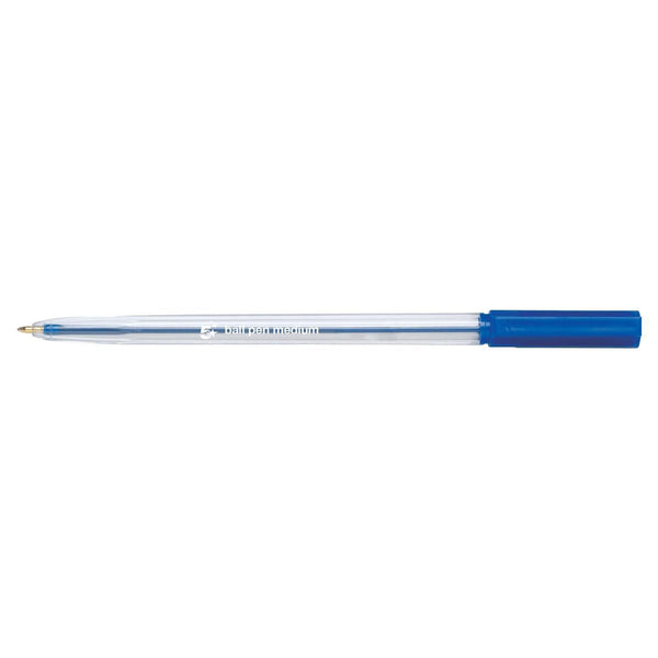 5 Star Office Ball Pen Clear Barrel Medium 1mm Tip 0.7mm Line Blue  (Pack of 20)